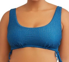 No Boundaries Juniors Plus Lurex Crochet Bikini Top 2X (19-21) Blue Earth NEW - £11.59 GBP