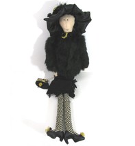 Black Rabbit Hair Fashion Lady Doll Carmen Manago Sophia Black Shelf Sit... - £19.72 GBP