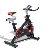 Indoor Fixed Aerobic Fitness Exercise Bicycle with Flywheel and LCD Display - £295.36 GBP