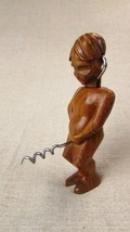 Vintage Wine Opener, Corkscrew Wood Of Man With Penis and Bottle Opener - £27.49 GBP