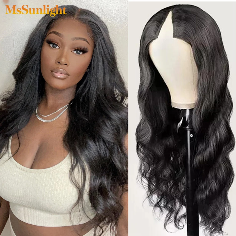 Body Wave V Part Wig Human Hair No Leave Out Side Part Glueless Wig Human Ha - £89.63 GBP+