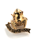 Coqui Frog Puerto Rico Pin Gold Tone Souvenir Island Symbol Caribbean Tr... - $9.99