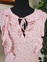 Loft Women&#39;s Pink 100% Cotton Round Neck Sleeveless Casual Top Shirt Size Medium - £18.36 GBP