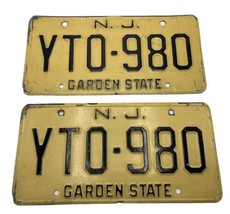 New Jersey 1976 License Plate Set Pair Car Truck YTO-980 - £31.58 GBP
