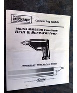 Master Mechanic Model MM8530 Cordless Drill &amp; Screwdriver  manual - £1.19 GBP