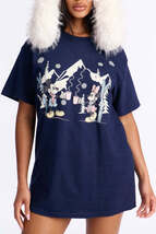 Mickey And Minnie Ski Lodge Tee - Navy - €4,26 EUR