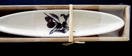Vintage NIB Ceramic Pottery Olive Holder Tray Dish Boat Caddy 8 1/4&quot; x  1 5/8&quot; - £8.68 GBP