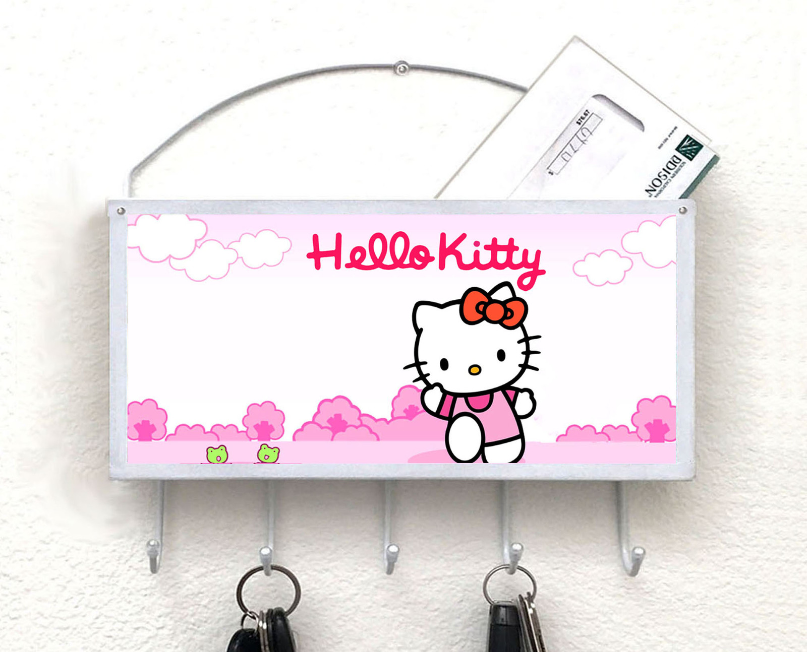 Hello Kitty Mail Organizer, Mail Holder, Key Rack, Mail Basket, Mailbox - £25.95 GBP