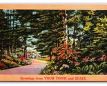 Generic Scenic Greetings Your Town And State Dealer Card UNP Linen Postc... - $6.88