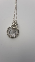 Sterling silver pink amethyst byzantine necklace - £24.35 GBP