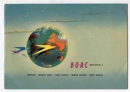 B O A C British Overseas Airways Corporation BOAC 1954 Route Map No 3 - $37.62