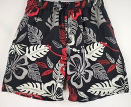 Burnside Shorts Mens XL Multi Color Big Leaf Pattern Front Tie Cargo Swi... - £20.23 GBP