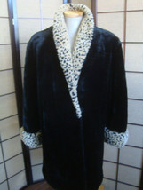 New Fur Coat LEOPARD/CHEETAH SOLID BLACK FAUX FUR SiZE: Medium PRISTINE  - £77.90 GBP