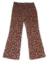 VTG &quot;Blue Asphalt&quot; Brown Floral Daisies Corduroy Bell Bottom Pants Jeans... - $42.99
