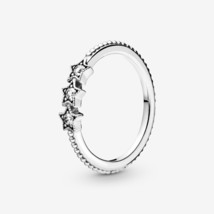 LR S925 Silver Crescent Bead Ring Light Luxury Fashion Charm Jewelry Making Dark - £20.43 GBP