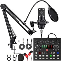 Condenser Microphone Recording Studio Package For Podcasting, Live Streaming, - £50.08 GBP