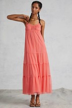 New Anthropologie Maeve Tulle Midi Dress $220 SMALL Coral - £66.24 GBP