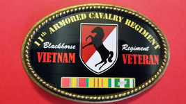 Vietnam Veteran 11th Armored Cavalry Regiment Epoxy Belt Buckle - NEW! - £14.20 GBP