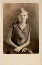 RPPC Young Girl  Eva Lucas Short Blonde Hair c1930 Postcard F22 - $7.95