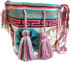 Handmade Wayuu Crochet Tote Bag, Woven Mochila, Colombian Tribal Bag, Be... - $96.04