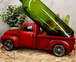 Classic Red Vintage Old Fashioned Pickup Truck Wine Holder 11.25&quot; Long F... - £24.77 GBP
