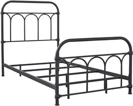 Signature Design by Ashley Nashburg Farmhouse Industrial Twin Metal Bed with Pow - £278.13 GBP