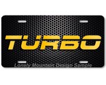 Turbo Graphic Inspired Art Yellow/Mesh FLAT Aluminum Novelty License Tag... - £14.34 GBP