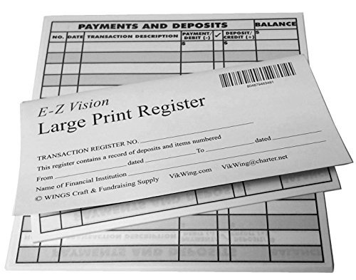 Large Print Checkbook Register Low Vision 2022 2023 2024 Calendar - Set of 6 - £8.64 GBP