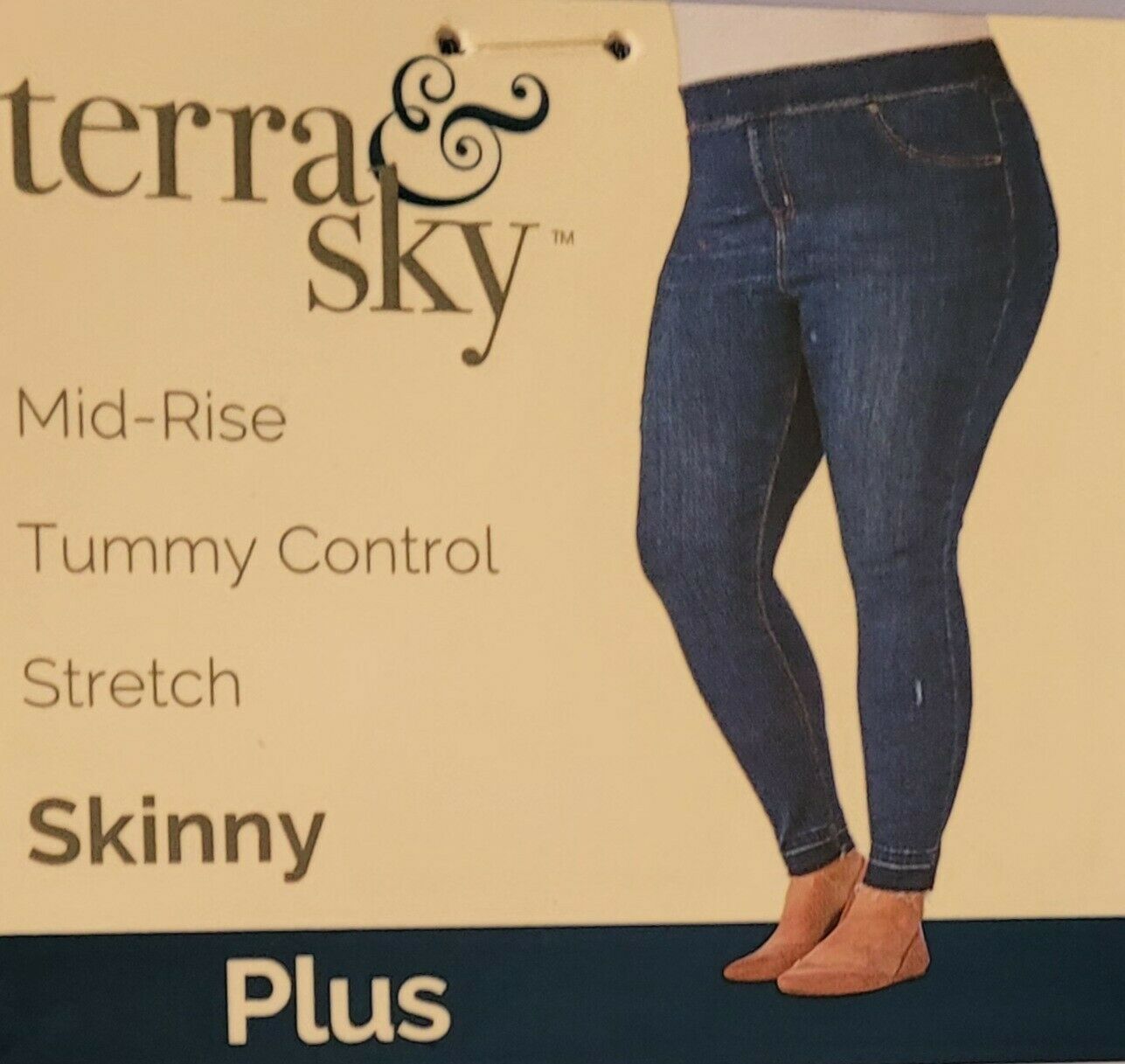 Terra & Sky Women's Plus Size Tummy Control Jeggings, Size: 3X(24W