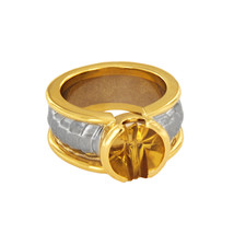 Georg Jensen 18k Two Tone Gold  Citrine Ring  - £1,118.29 GBP