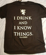 NWT Game of Thrones GOT &quot;I Drink &amp; I Know Things&quot; Mens Small Black Shirt - £11.02 GBP