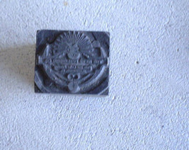 Vintage Wood &amp; Metal Printer Block News Publishing Company - £14.79 GBP