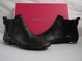 Juicy Couture Size 6 M Brighton Leather Black Matte Ankle Boots New Womens Shoes - £115.21 GBP