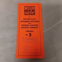 Western Pacific Sacramento Northern Railroad Employee Timetable No 5 1978 - $18.95