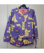 NEW NWT Pokemon Pikachu Girls Long Sleeve Fleece 2pc Pajama Set w/Shorts... - €10,18 EUR