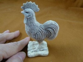 (Chick-3) Rooster chicken of shed ANTLER figurine Bali detailed carving ... - £68.94 GBP