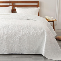 White Quilt King Size Oversized King Bedspreads, Lightweight Bedspreads Quality - £43.91 GBP