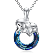 Circle Ring with Sleeping Elephant Pendant Necklace - New - £13.54 GBP