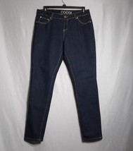 COOGI Women&#39;s Skinny Leg Silver Googi Back Pocket Dark Wash Jeans Size 18W - £24.92 GBP