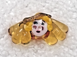 1 Older Lampwork Handmade Bead Beads Christmas Angel w Golden Hair &amp; Hea... - $9.41