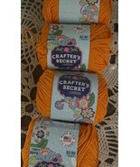Crafters Secret Cotton Yarn Color Bright Orange Lot 4 - $24.37 CAD