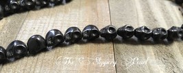 Black Skull Beads Howlite Turquoise Halloween Full Strand Skulls Gothic Skeleton - £2.66 GBP