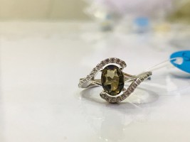 Natural smoky topaz ring in 925 sterling silver - £91.66 GBP