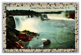 General View From Bridge Niagara Falls NY Faux Birch Border DB Postcard T20 - £2.33 GBP