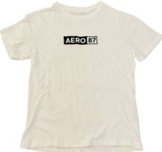 Aeropostale T-shirt Single Stitch Mens Small Aero 87 White Black - $12.19
