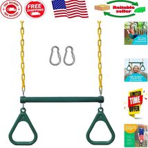 Green Trapeze Swing Bar with Locking Carabiners - Easy Setup for Kids - $810.95 MXN