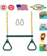 Green Trapeze Swing Bar with Locking Carabiners - Easy Setup for Kids - $810.95 MXN