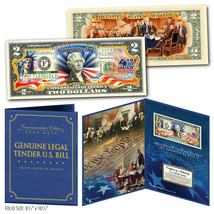 July 4th Independence Day 2-Sided Genuine US $2 Bill in 8x10 Collectors Display - £16.80 GBP