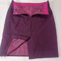 J Crew The Pencil Skirt Women's Purple/Wine Wool Blend Rear Zipper Size 00 image 2