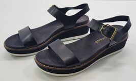 BG) Cole Hann Original Grand Woman Black Strap Platform Sandals 7B - $49.49